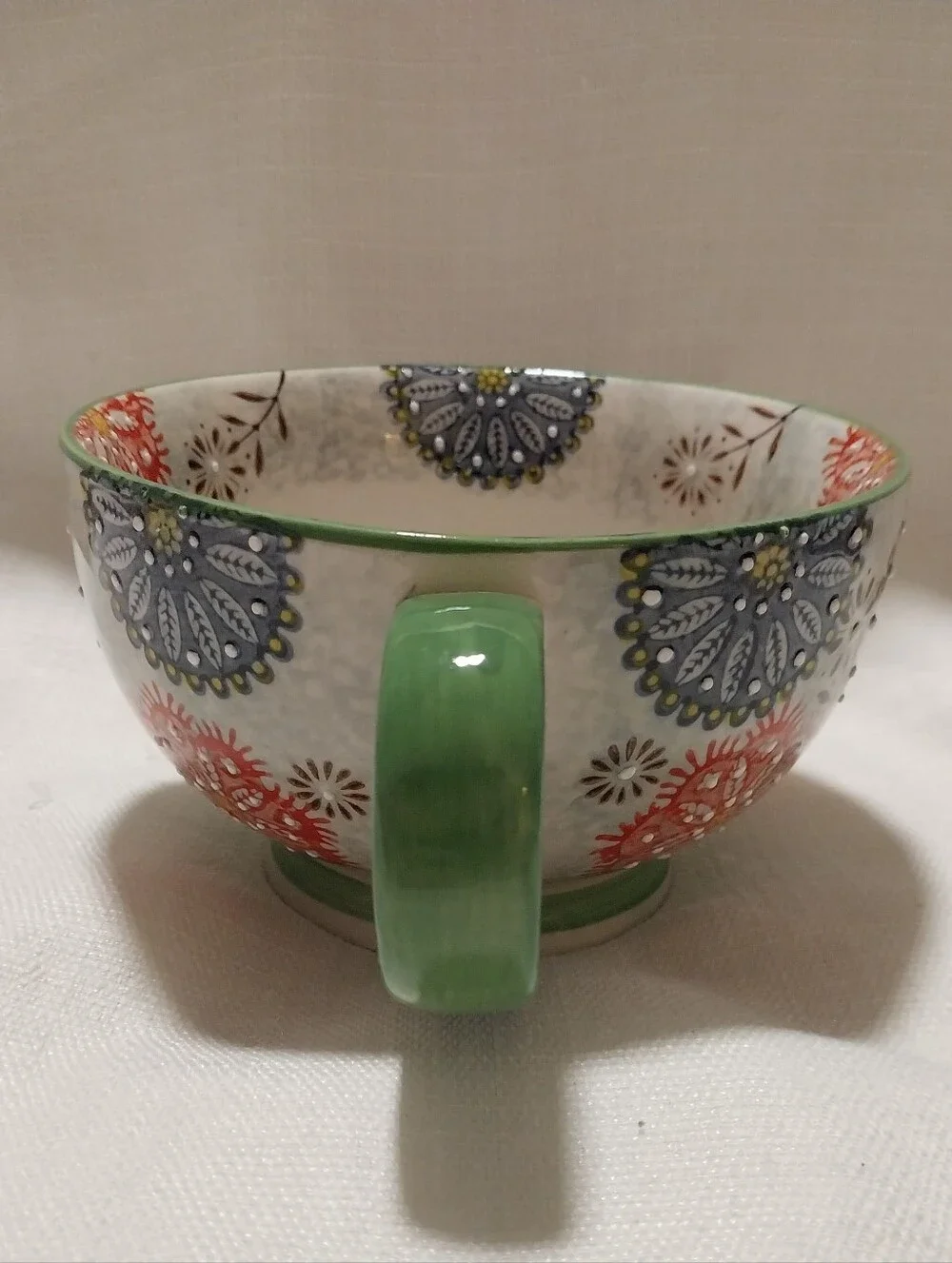Pier 1 Imports Multicolor Mandala Floral Handpainted Oversized Mug